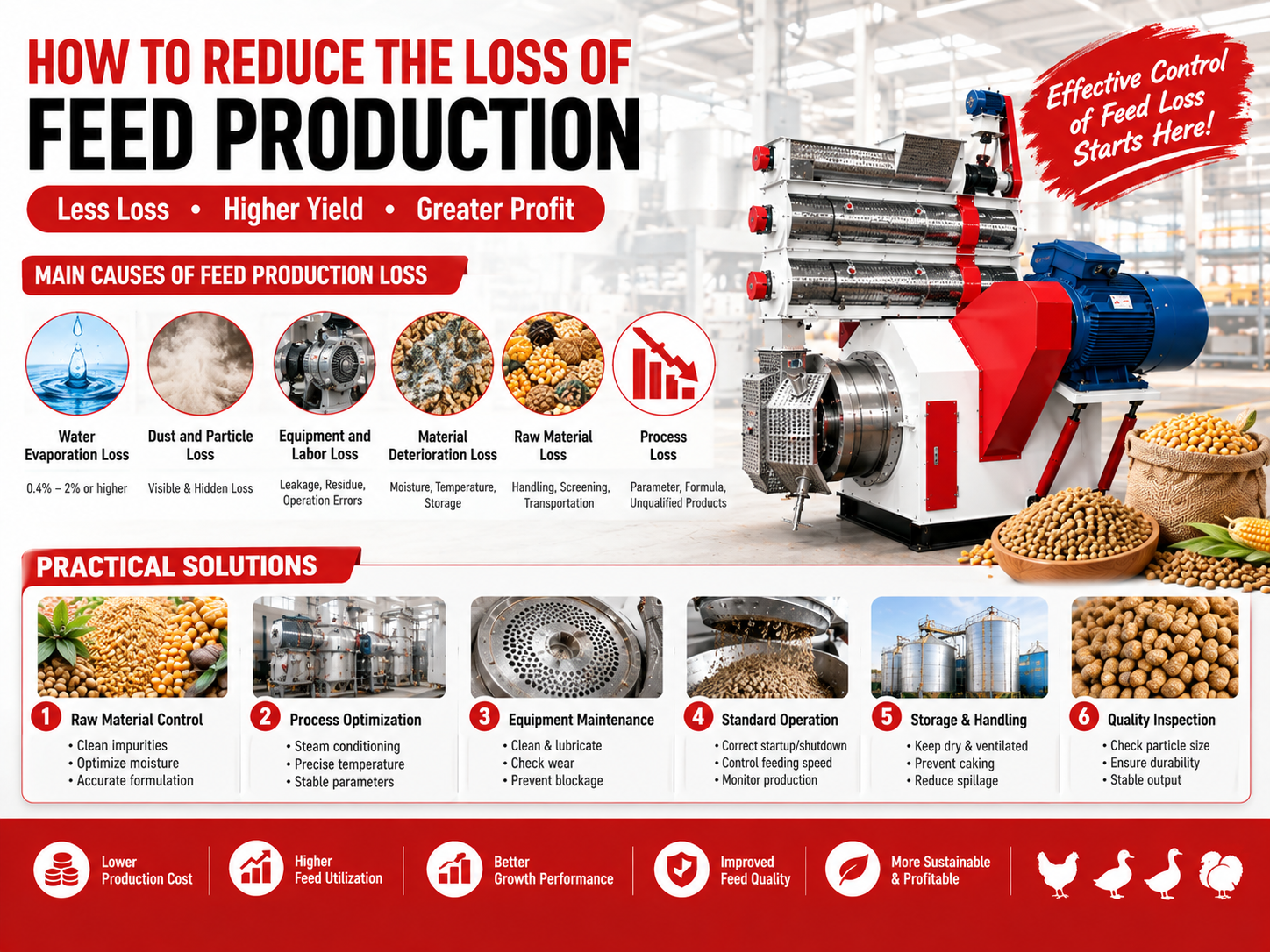 How to reduce shrink in feed production