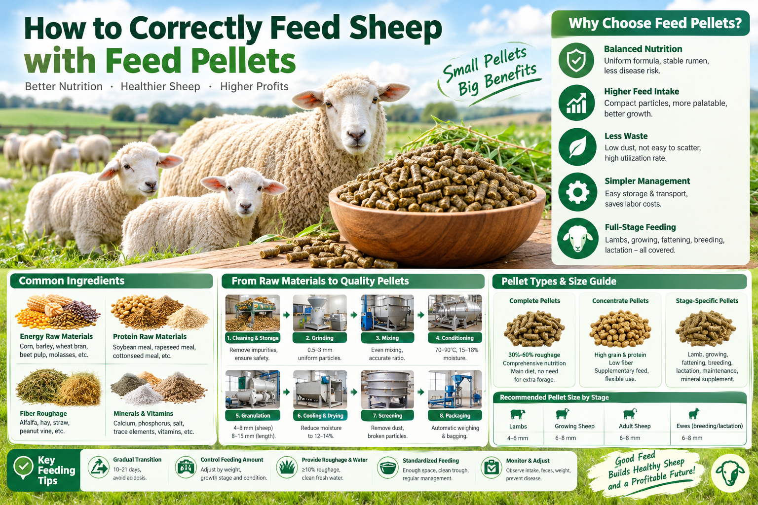 How to Correctly Feed Sheep with Feed Pellets